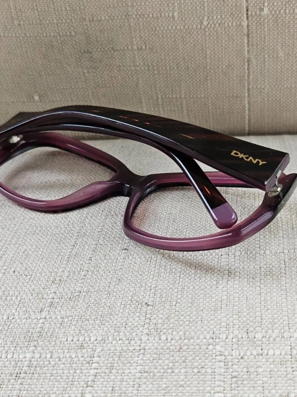 Vintage DKNY Women Eyeglasses Frame Purple/Brown Tone Eyewear Glasses DY4048